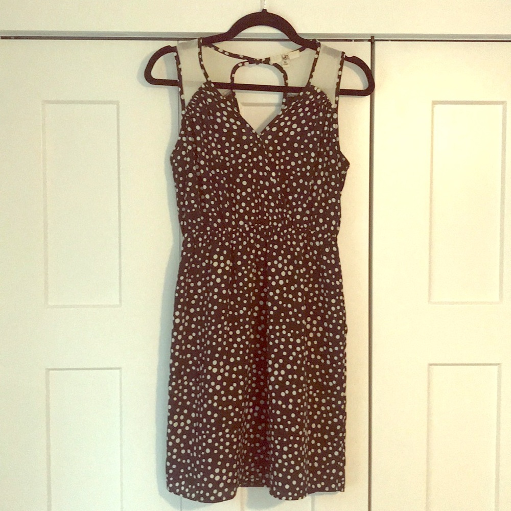 Black with white polka dot dress sz M